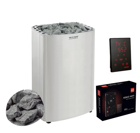 Harvia Club K10G Electric Sauna Heater Package-Harvia-240V/1PH (Home Use)-Harvia Xenio CX30-U1-U3-XW Digital Control w/WIFI-HQ Sauna