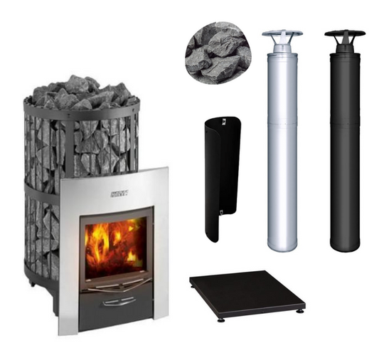 Harvia Legend 240 Duo Wood Burning Sauna Stove Package-Harvia-Stainless Steel-HQ Sauna