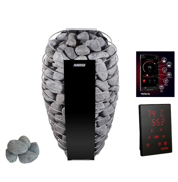 Harvia Spirit SP60E Electric Sauna Heater Package-Harvia-240V/1PH (Home Use)-Xenio CX30 + WiFi Control Package-HQ Sauna