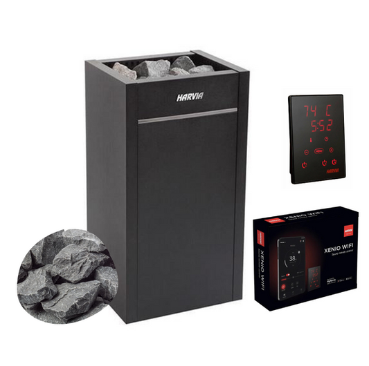 Harvia Virta HL110E Electric Sauna Heater Package-Harvia-240V/1PH (Home Use)-Xenio CX45 + WiFi Control Package-HQ Sauna