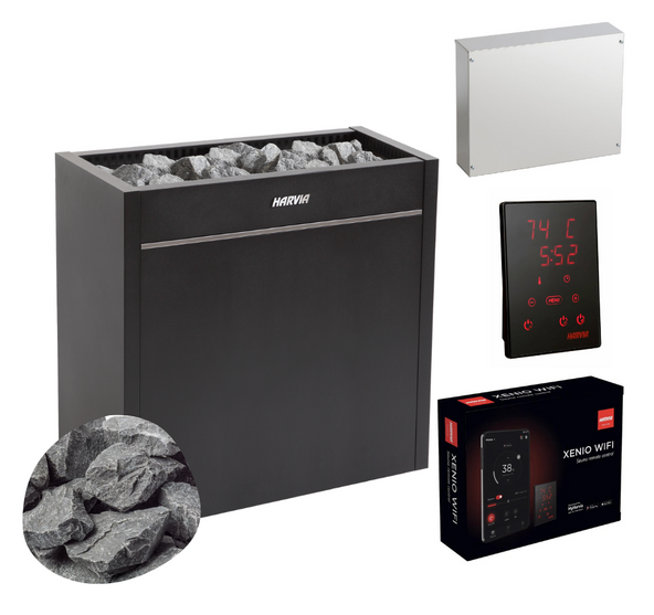 Harvia Virta Pro HL160E Electric Sauna Heater Package-Harvia-Xenio CX45 + WiFi Control Package-HQ Sauna