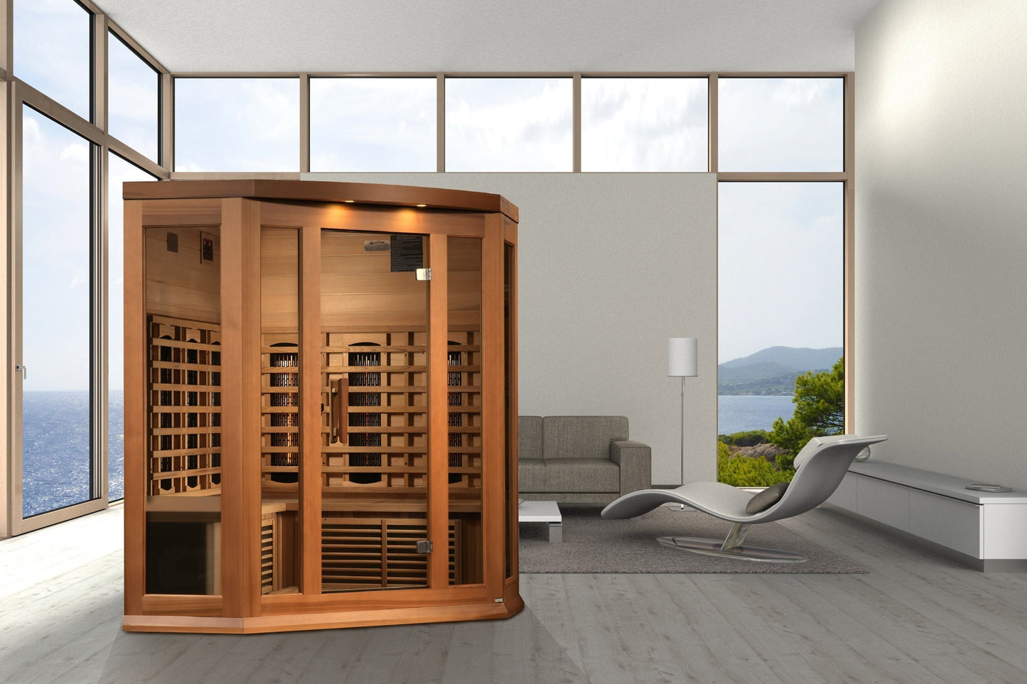 Maxxus 3-Person Corner Full Spectrum Near Zero EMF FAR Infrared Sauna-Maxxus Saunas-HQ Sauna