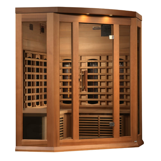 Maxxus 3-Person Corner Full Spectrum Near Zero EMF FAR Infrared Sauna-Maxxus Saunas-HQ Sauna