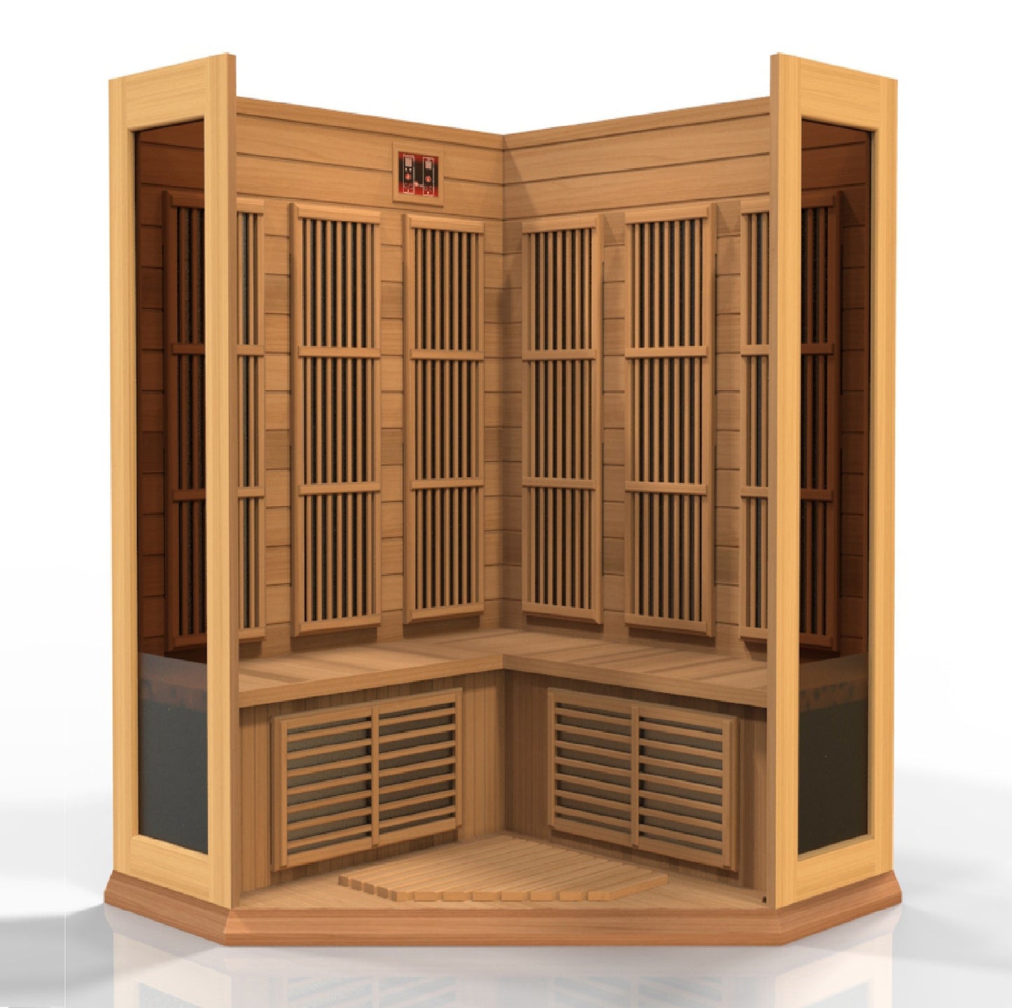 Maxxus 3-Person Corner Low EMF FAR Infrared Sauna-Maxxus Saunas-HQ Sauna