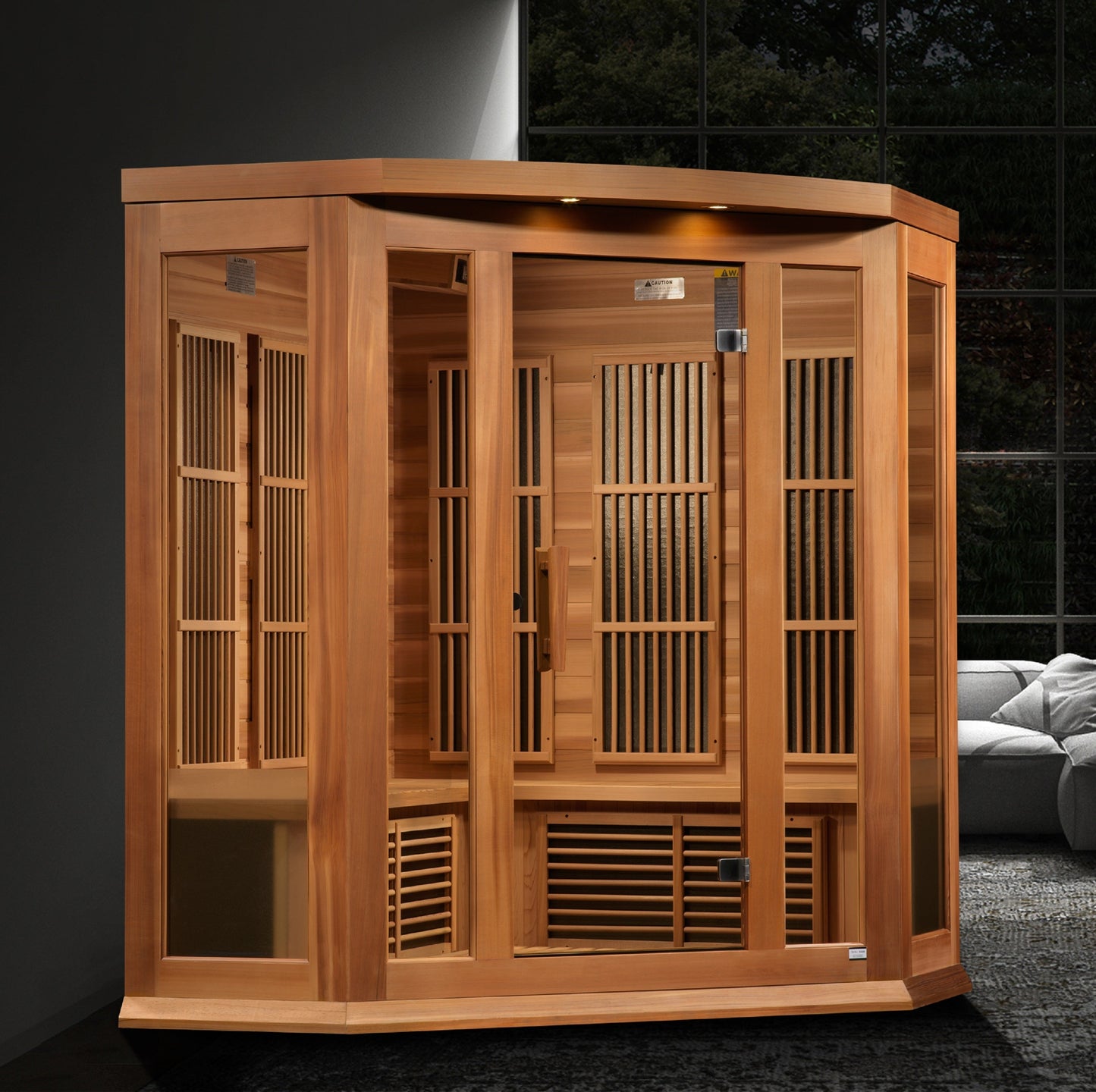 Maxxus 3-Person Corner Near Zero EMF FAR Infrared Sauna-Maxxus Saunas-HQ Sauna